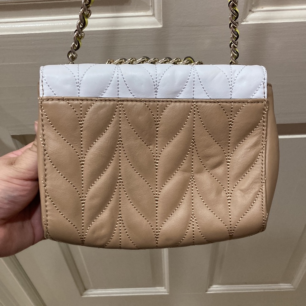 Kate Spade Tan White Yellow Briar Lane Quilted Mini Emelyn Purse Bag - Picture 12 of 16